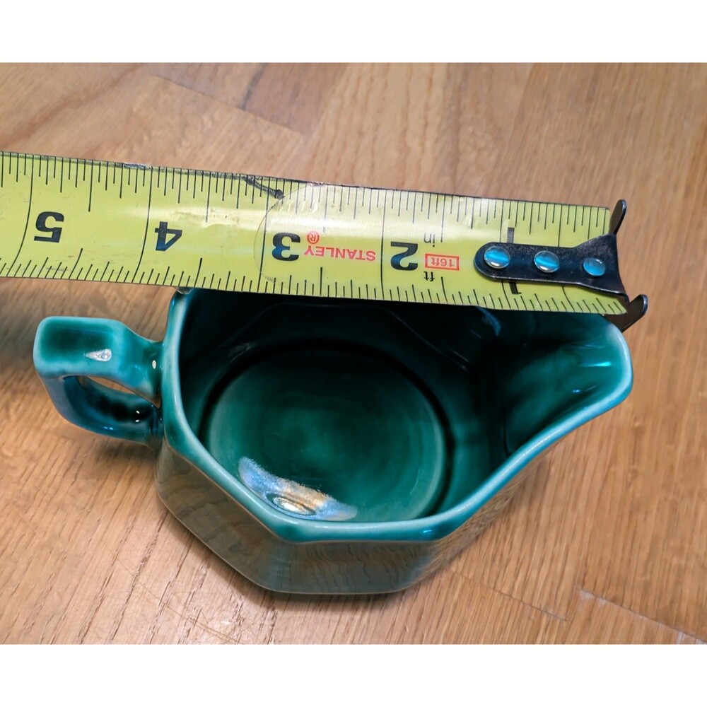 Vintage Mount Clemens Petal Green Pattern Creamer 1930's MCM Cottagecore - Picture 8 of 8